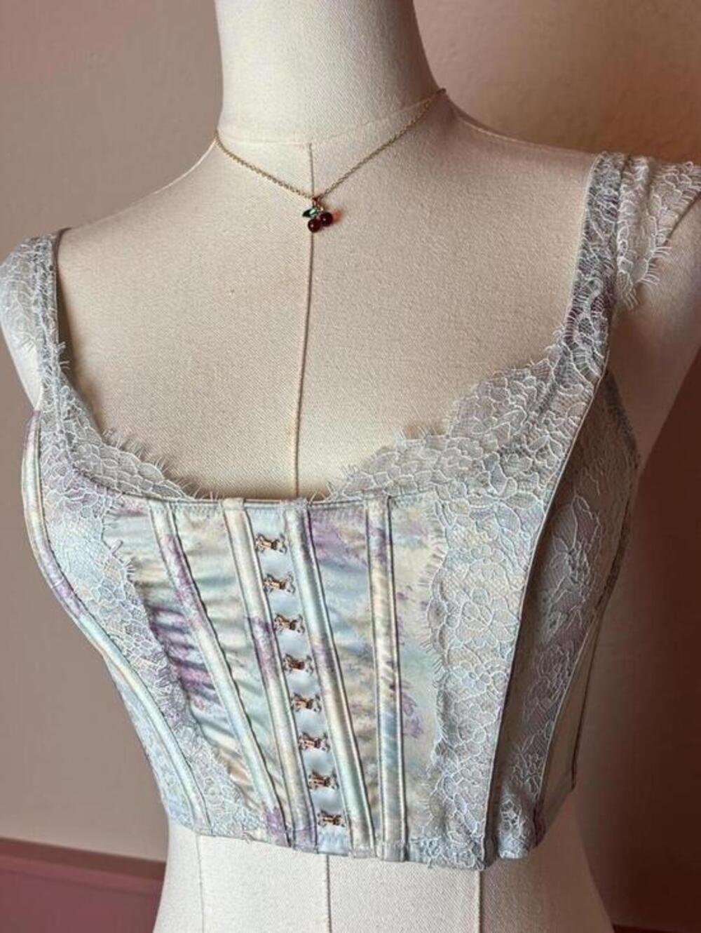 Victoria's Secret fairy pastel floral lace corset bustier coquette small angels